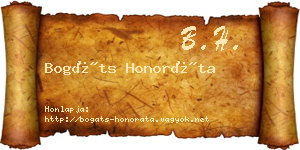 Bogáts Honoráta névjegykártya